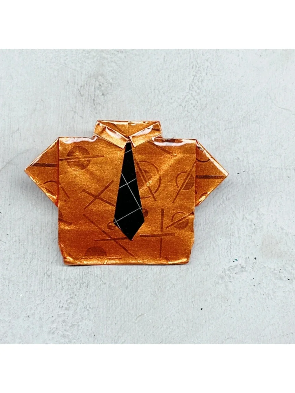 368u. Orange Resin Origami Brooch